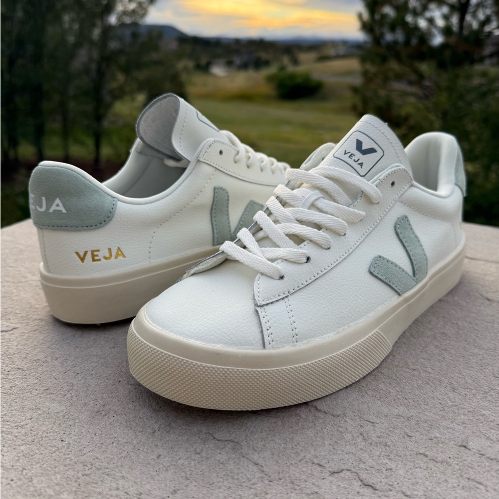 Rep Veja Campo Cream and Matcha Casual Sneakers